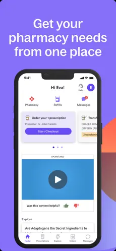 Nimble Rx pharmacy app shown on a phone